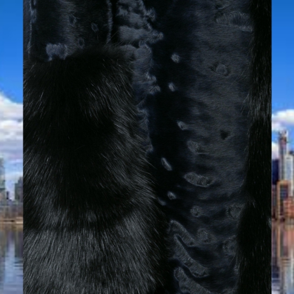 ○$25,000 NEW OSCAR DE LA RENTA FUR BLUE MINK LAMB JACKET US M L - Picture 10 of 15